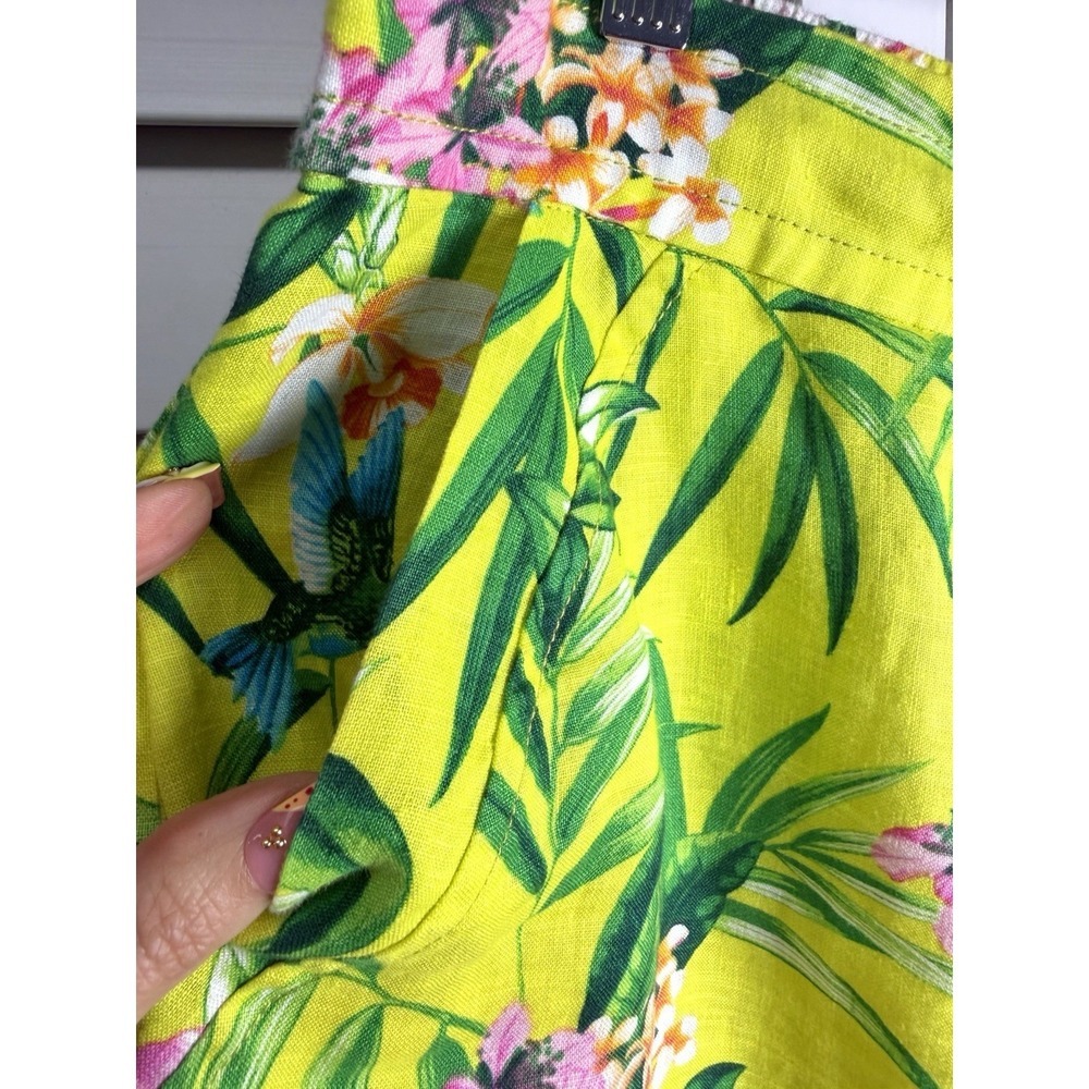 Tommy Bahama Humming A Bloom Tropical Floral Linen Skirt Women's Size Large - Picture 3 of 8